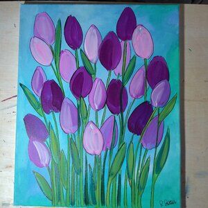 Untitled Floral by Artist Rachael Potter Original Painting